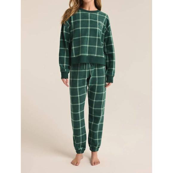 NEW Z SUPPLY plaid jogger pants in noble fir - Picture 6 of 7